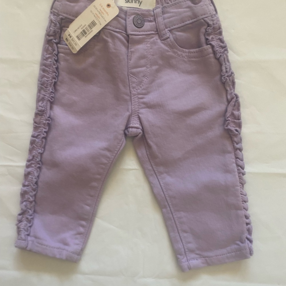 SKINN Purple Fringe Detail Cropped Jeans